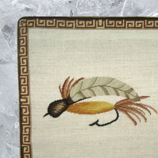 Handmade Wool Needlepoint Pillow Cover - Decorative Throw Cushion Cover - Vintage Floral Embroidery Design Fienst white feather fish-hook