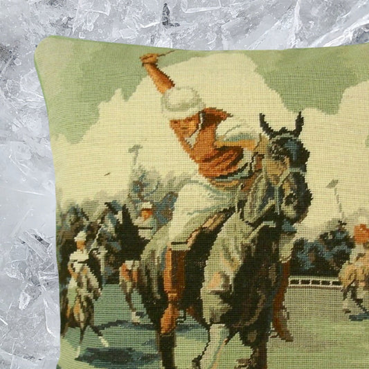 Handmade Wool Needlepoint Pillow Cover - Decorative Throw Cushion Cover - Vintage Floral Embroidery Design polo