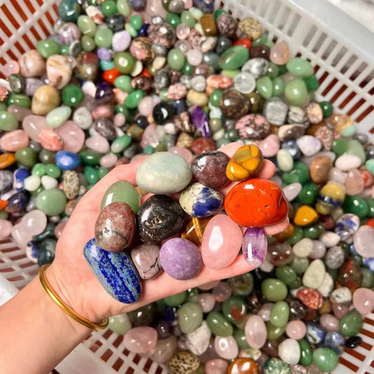 Natural Tumbled Crystals Bulk - Assorted Healing Stones, 2-3cm Size for Chakra Balancing, Meditation, Energy Work, and Crafting