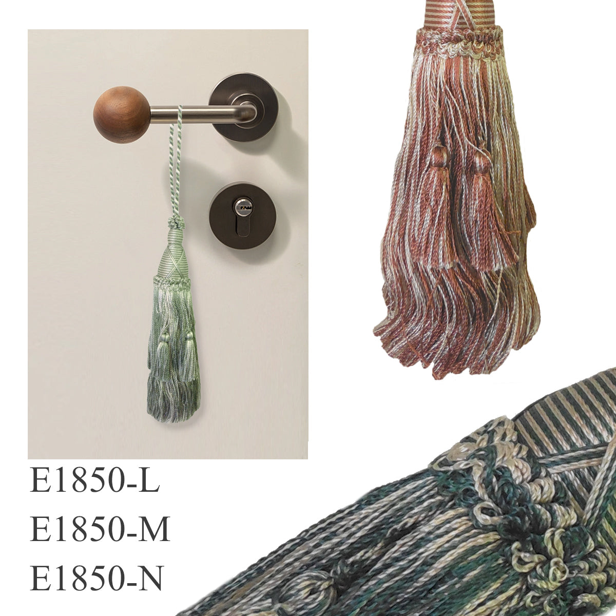 1 Pack Elegant Long Decorative Tassel with Hanging Loop, 15 in Total Length – Luxury Curtain Tieback, Door Handle Ornament, and Home Décor Accessory E96145