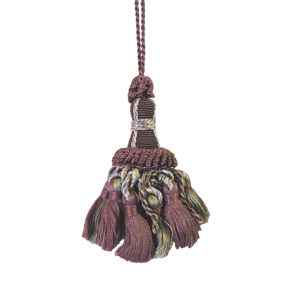 1 Pack Small Decorative Tassel with Hanging Loop, 8 in Total Length – Handcrafted Curtain Tieback, Ornament, and Home Décor Accent E98327