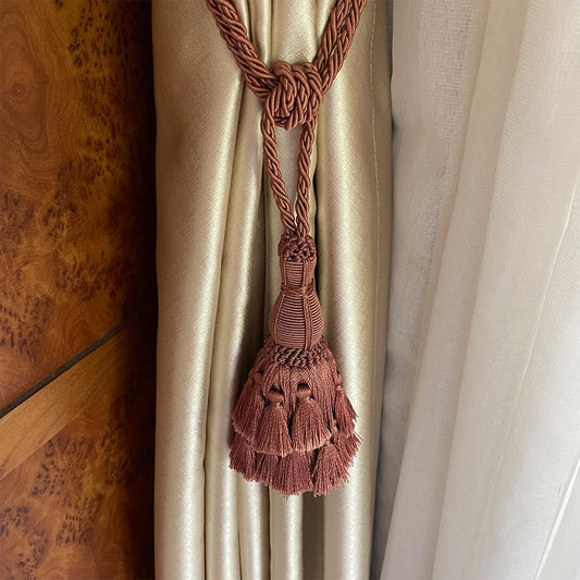 2 Pack Luxury Long Single Tassel Curtain Tieback, 36 in Total Length – Elegant Decorative Rope Holdback for Drapes and Home Décor E96295_A