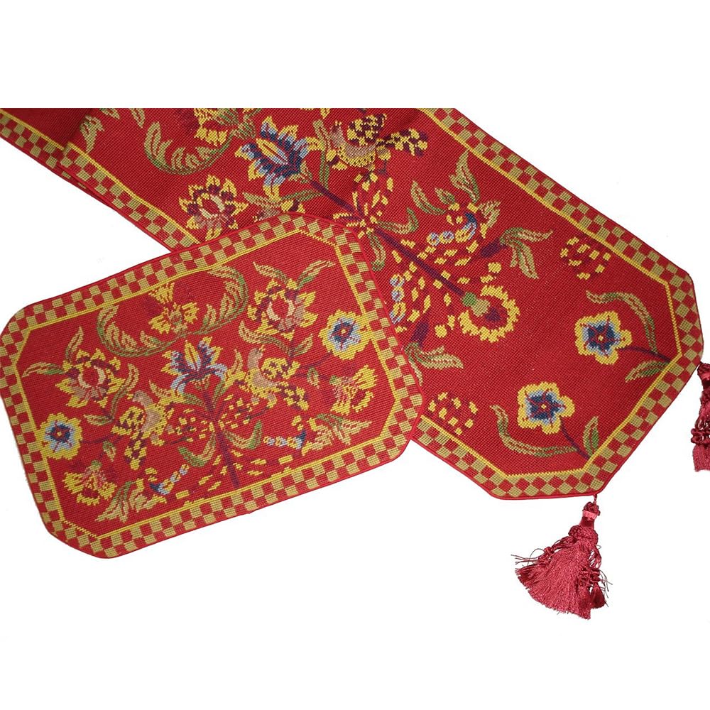 Handmade Embroidered Table Runner – Elegant Table Decor with Delicate Stitching for Dining Tables, Weddings, and Home Decor