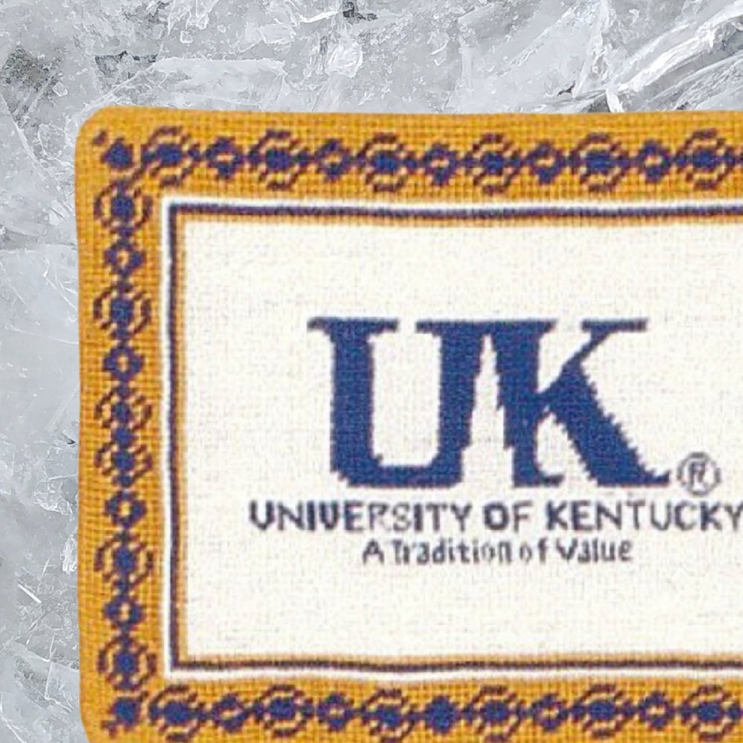 Handmade Wool Needlepoint Pillow Cover - Decorative Throw Cushion Cover - Vintage Floral Embroidery Design U of Kentucky