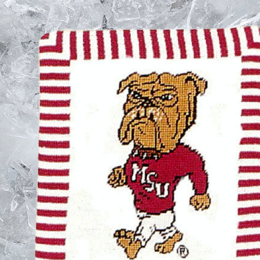 Handmade Wool Needlepoint Pillow Cover - Decorative Throw Cushion Cover - Vintage Floral Embroidery Design MSU