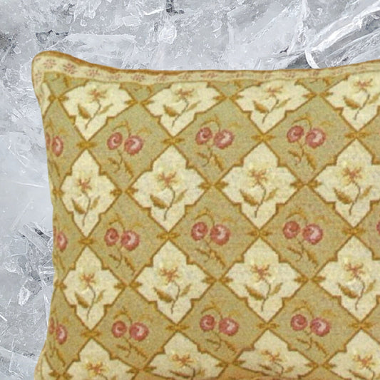 Handmade Wool Needlepoint Pillow Cover - Decorative Throw Cushion Cover - Vintage Floral Embroidery Design All  cherry