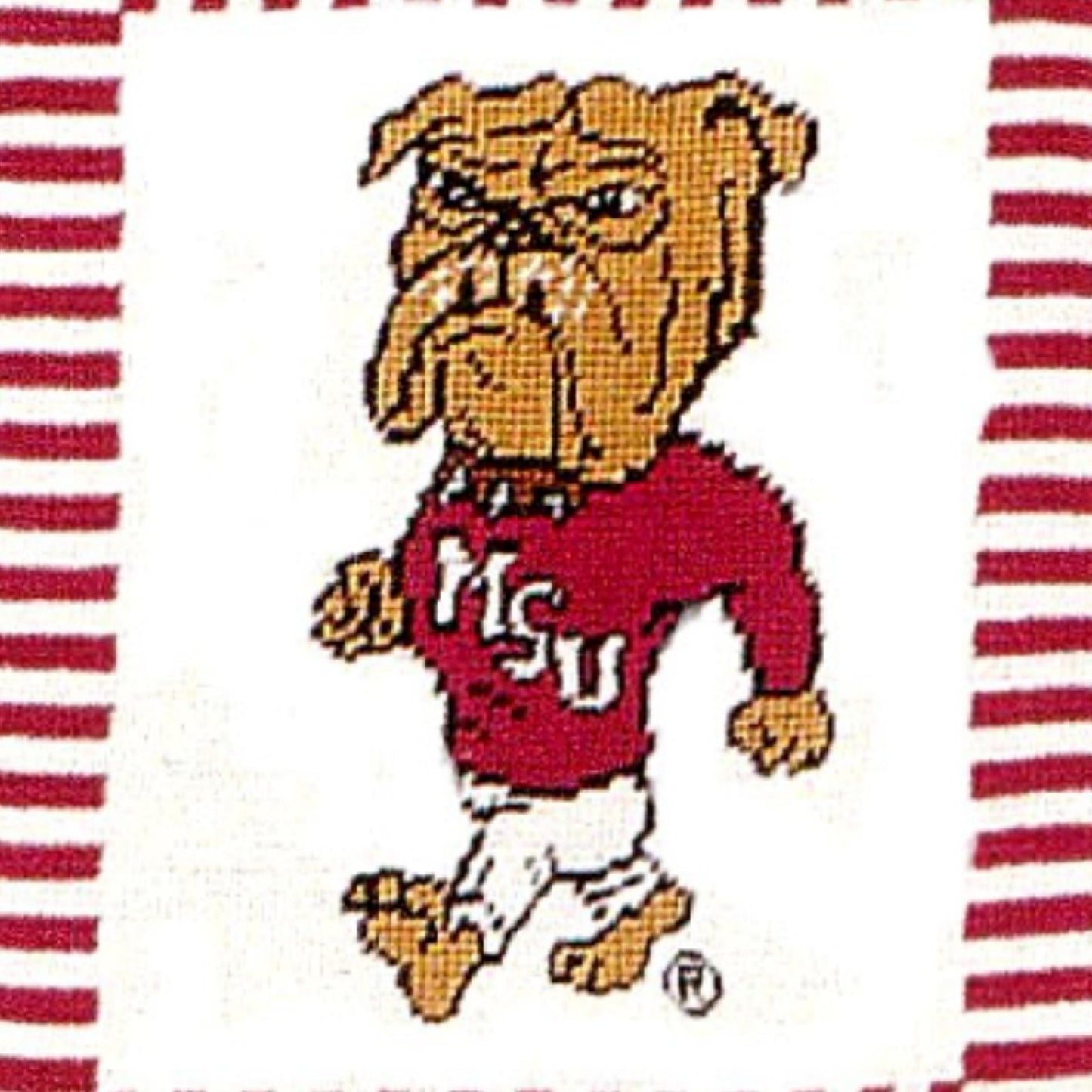 Handmade Wool Needlepoint Pillow Cover - Decorative Throw Cushion Cover - Vintage Floral Embroidery Design MSU