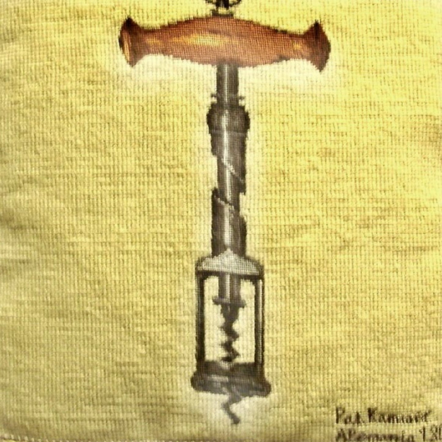 Handmade Wool Needlepoint Pillow Cover - Decorative Throw Cushion Cover - Vintage Floral Embroidery Design wine cork screwer with tassel