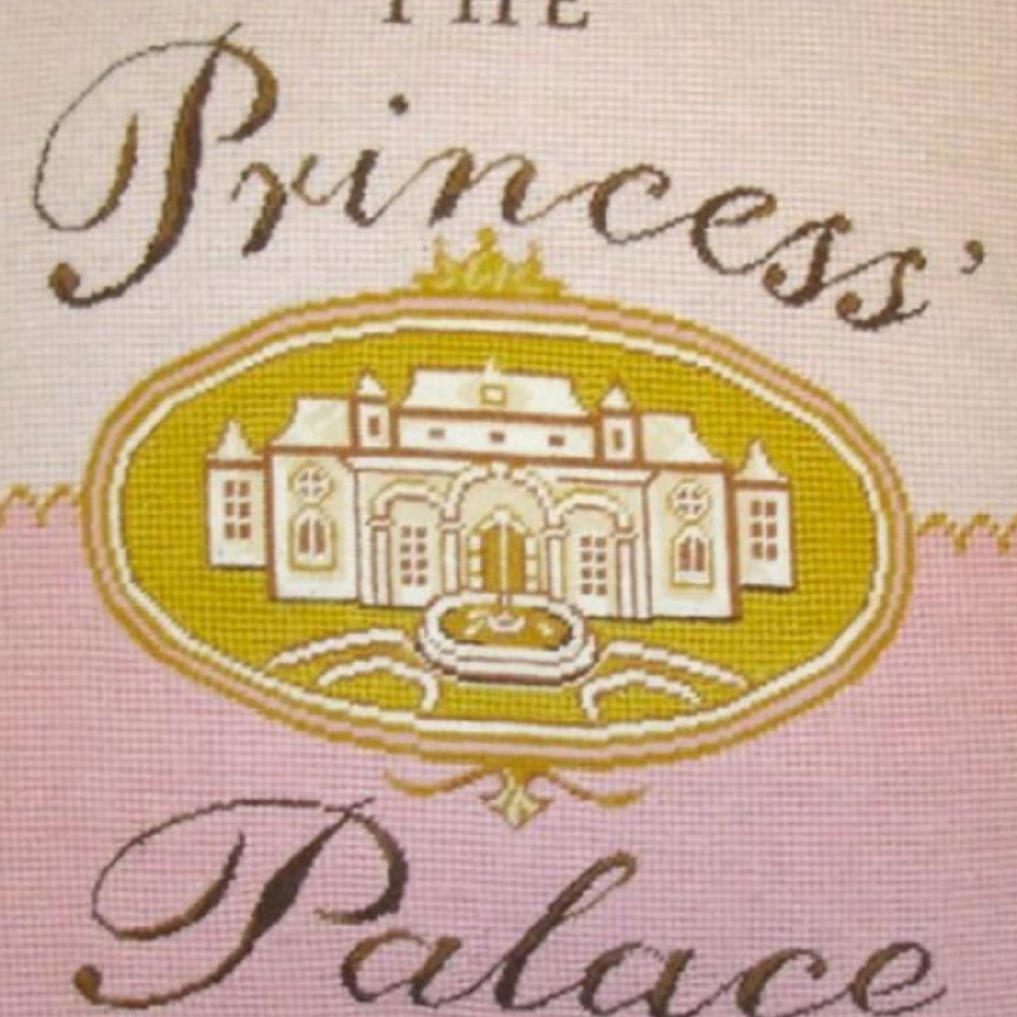 Handmade Wool Needlepoint Pillow Cover - Decorative Throw Cushion Cover - Vintage Floral Embroidery Design pricess castla with 2 color cording