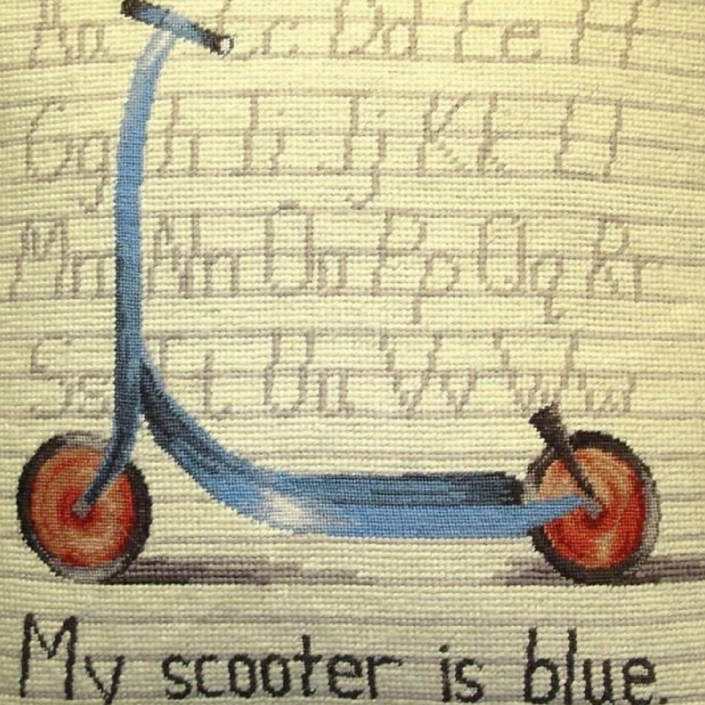 Handmade Wool Needlepoint Pillow Cover - Decorative Throw Cushion Cover - Vintage Floral Embroidery Design Scooter Lauren Hamilton Design