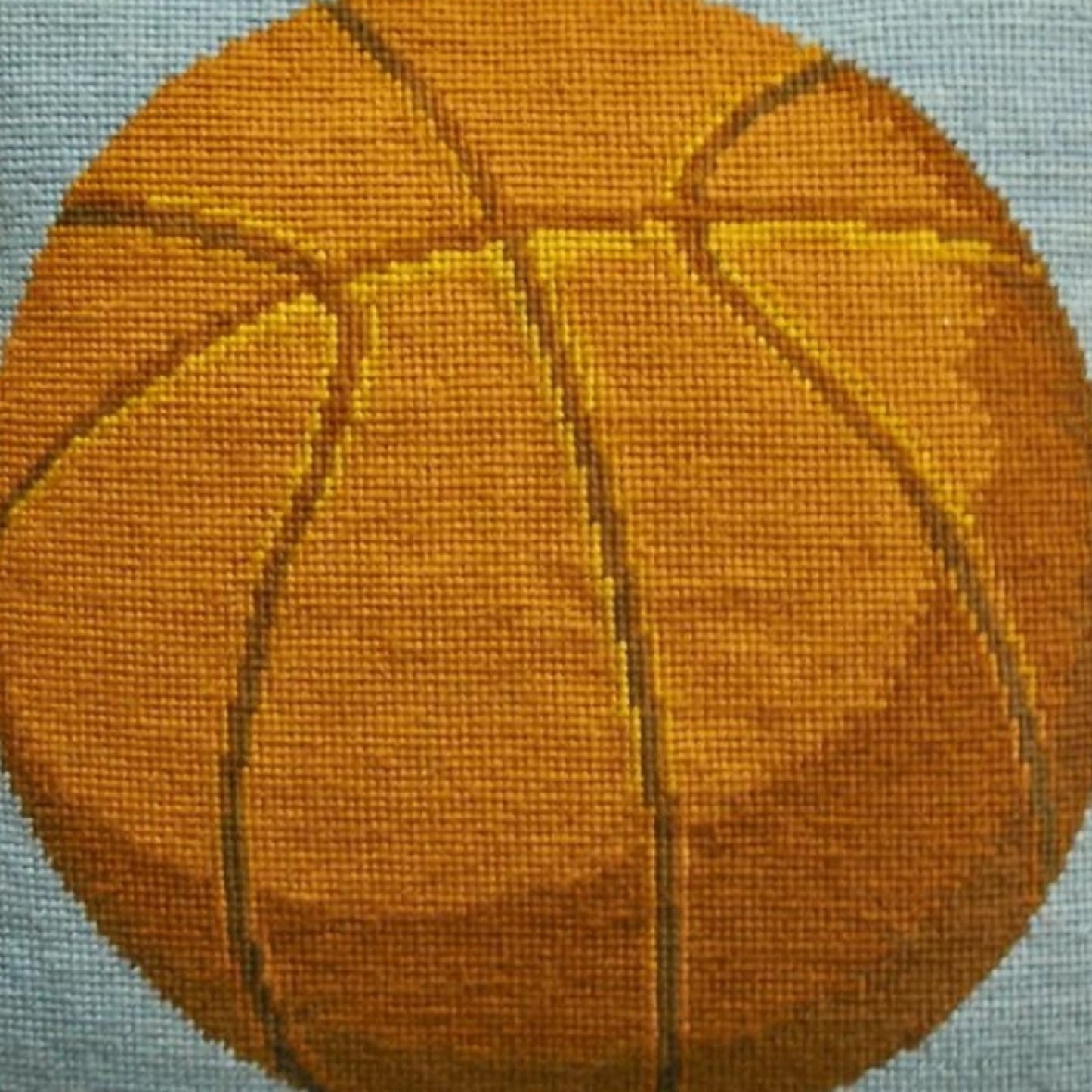 Handmade Wool Needlepoint Pillow Cover - Decorative Throw Cushion Cover - Vintage Floral Embroidery Design basketball