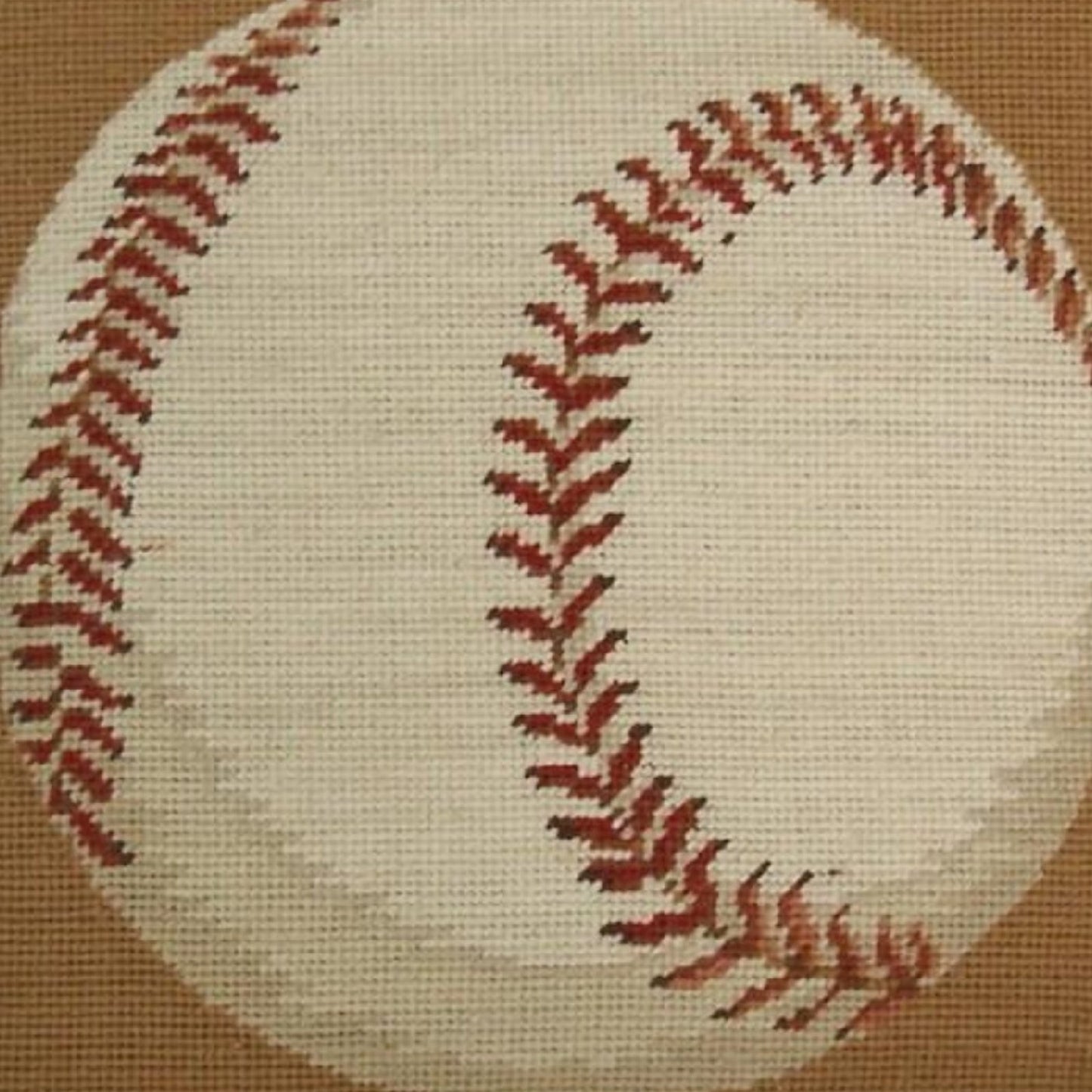 Handmade Wool Needlepoint Pillow Cover - Decorative Throw Cushion Cover - Vintage Floral Embroidery Design baseball