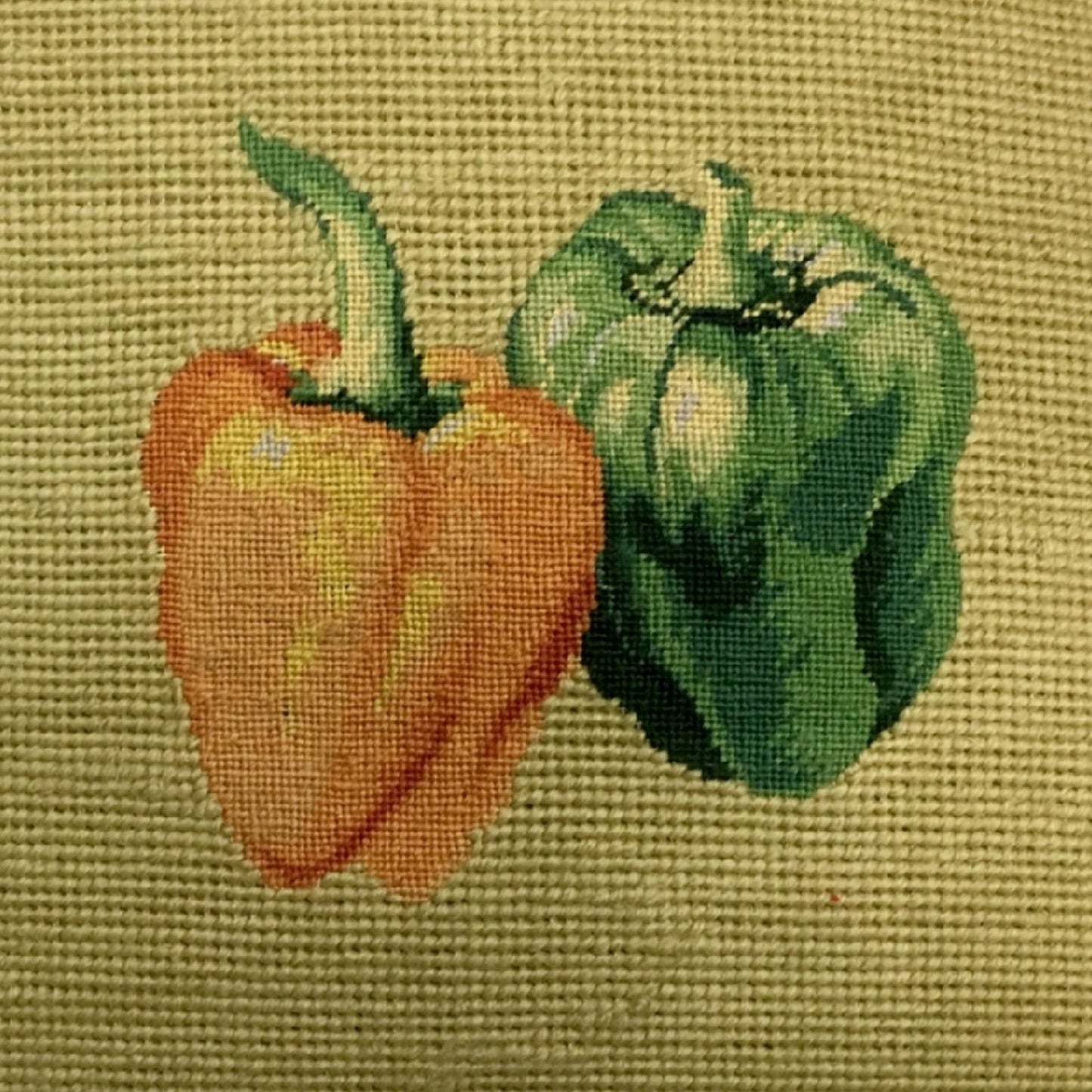 Handmade Wool Needlepoint Pillow Cover - Decorative Throw Cushion Cover - Vintage Floral Embroidery Design  background 3 color tassel 1