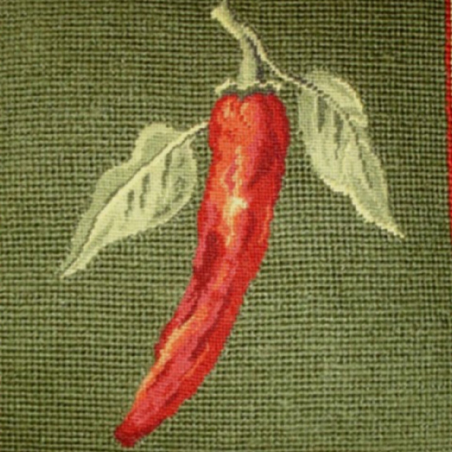 Handmade Wool Needlepoint Pillow Cover - Decorative Throw Cushion Cover - Vintage Floral Embroidery Design  background 3 color tassel 5