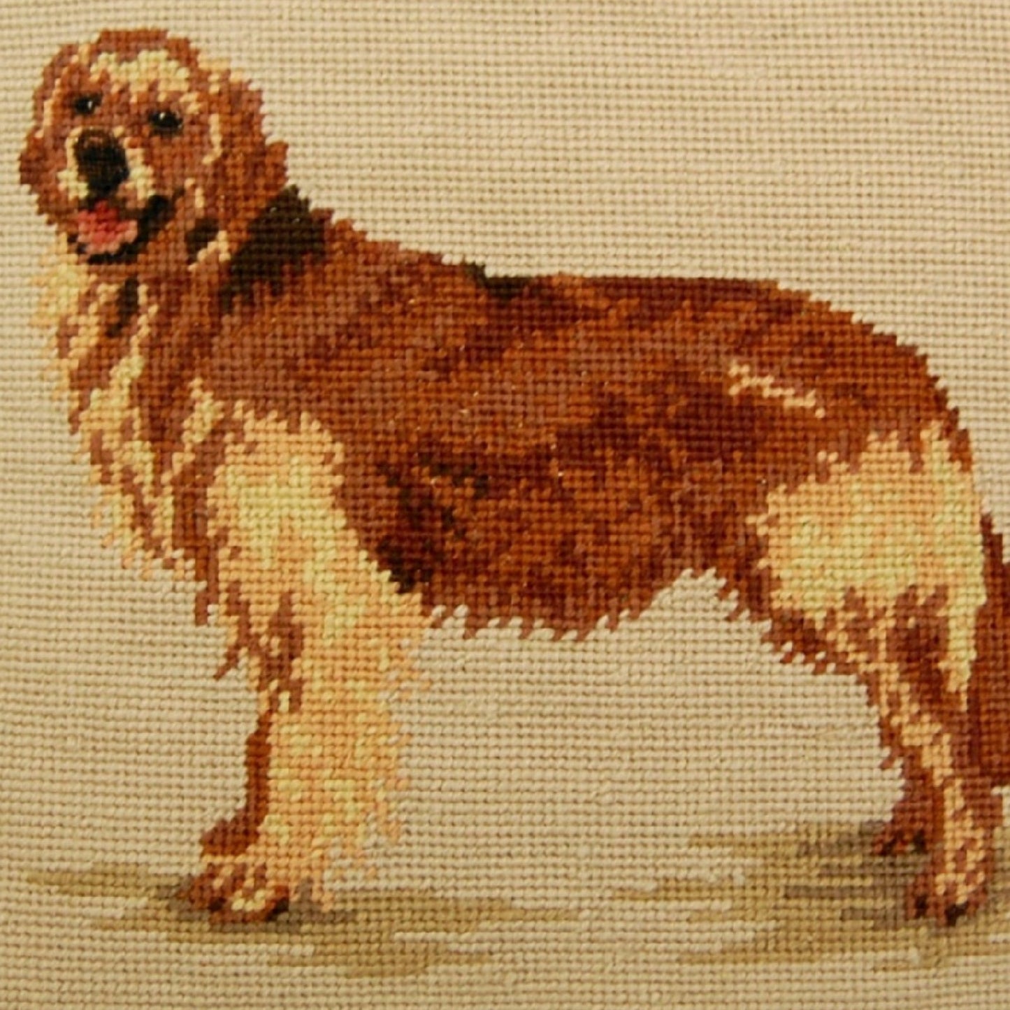 Handmade Wool Needlepoint Pillow Cover - Decorative Throw Cushion Cover - Vintage Floral Embroidery Design eyes & nose rest grosspoint