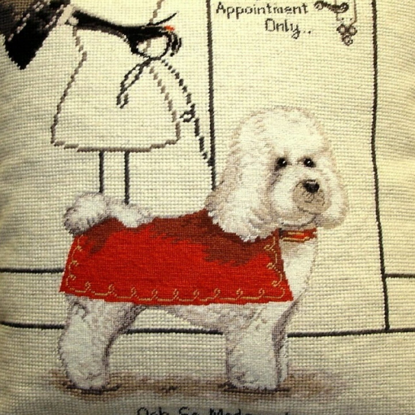 Handmade Wool Needlepoint Pillow Cover - Decorative Throw Cushion Cover - Vintage Floral Embroidery Design  with cording a