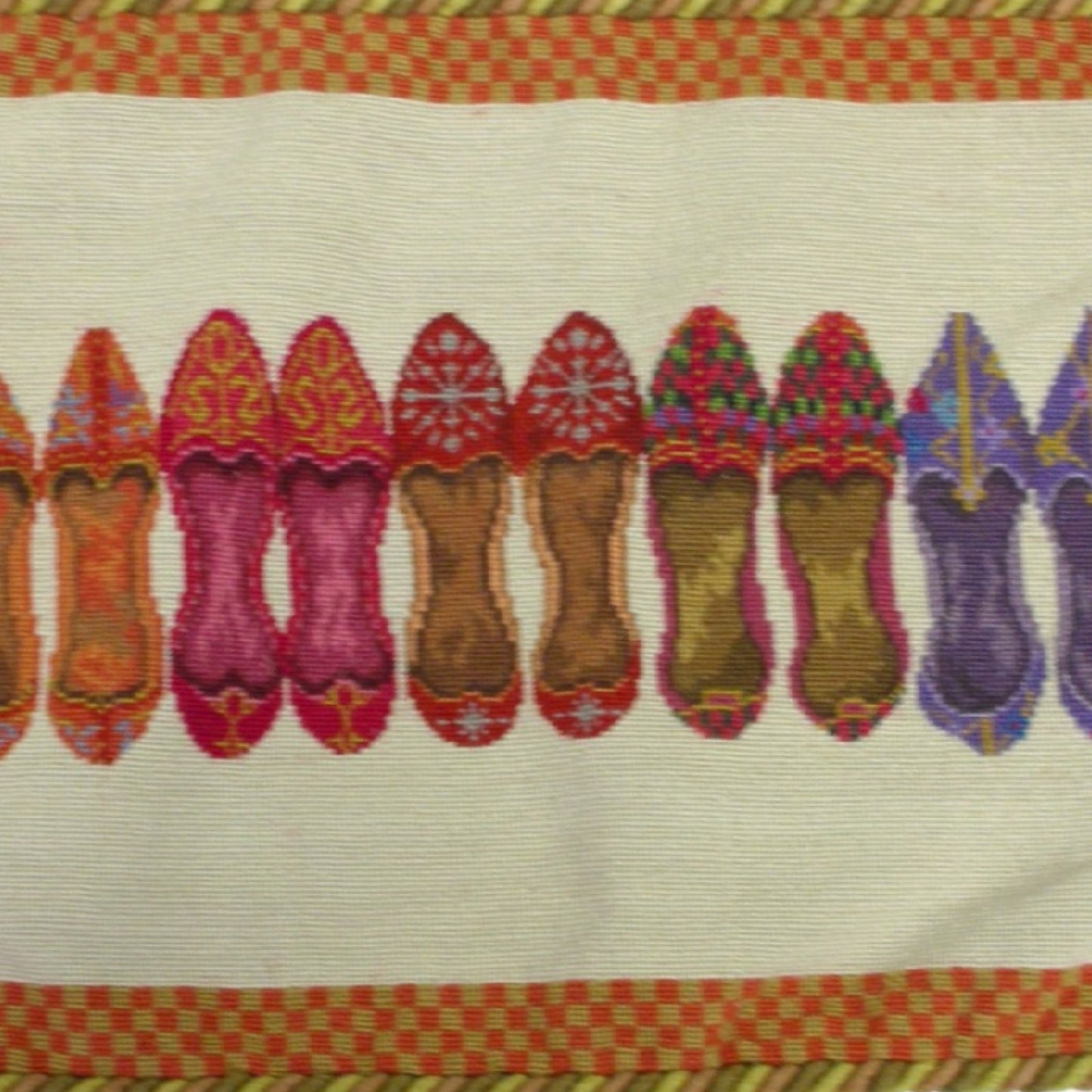 Handmade Wool Needlepoint Pillow Cover - Decorative Throw Cushion Cover - Vintage Floral Embroidery Design  5 pairs shoes with cording