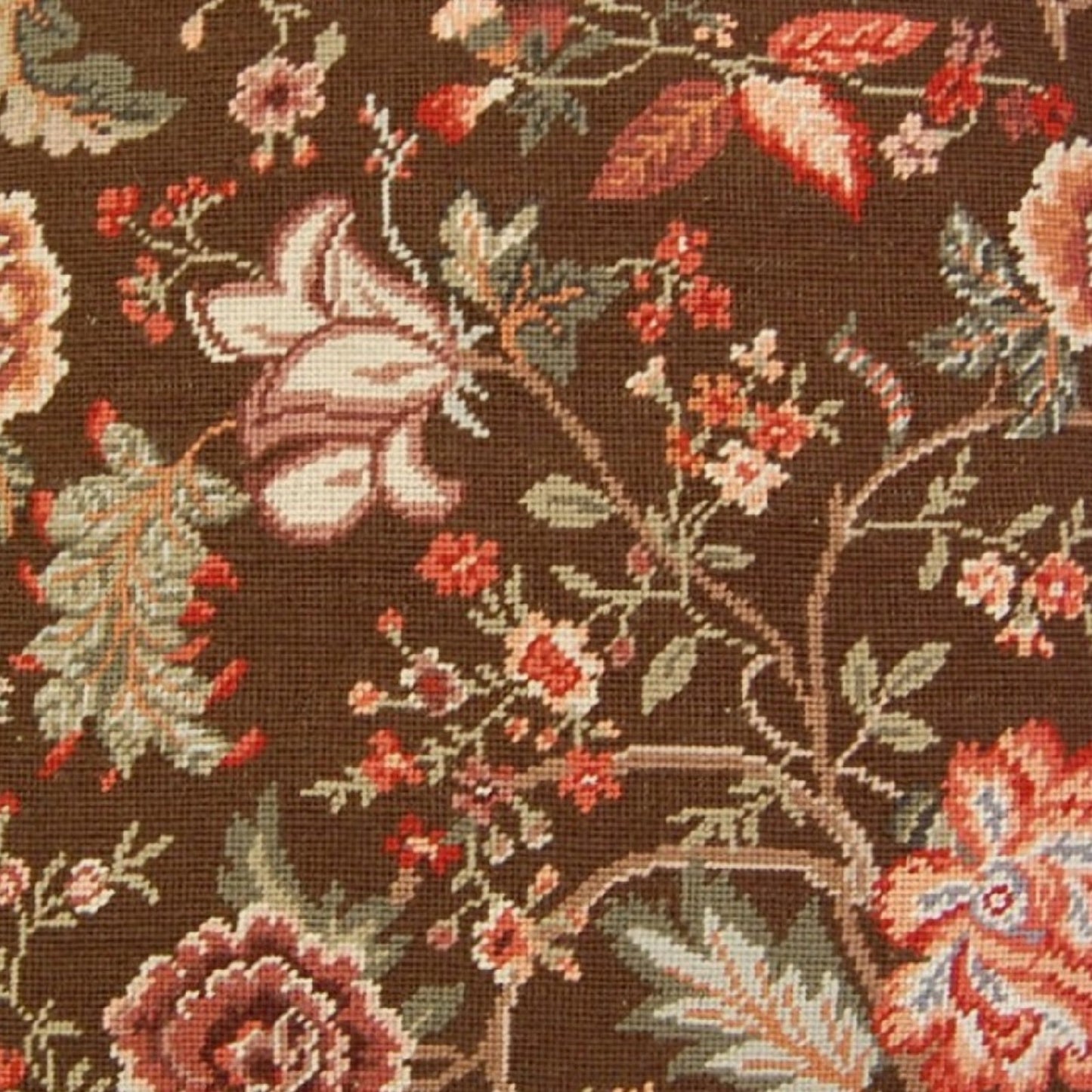 Handmade Wool Needlepoint Pillow Cover - Decorative Throw Cushion Cover - Vintage Floral Embroidery Design tropical floral with 3 color tassel