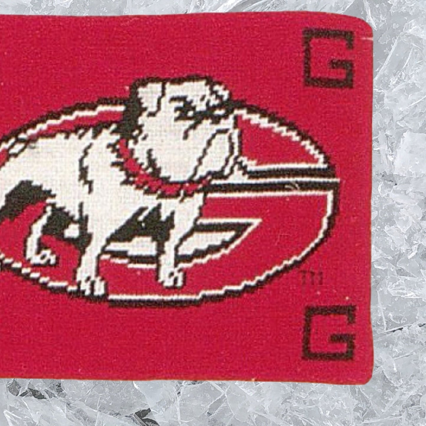 Handmade Wool Needlepoint Pillow Cover - Decorative Throw Cushion Cover - Vintage Floral Embroidery DesignG Bulldog