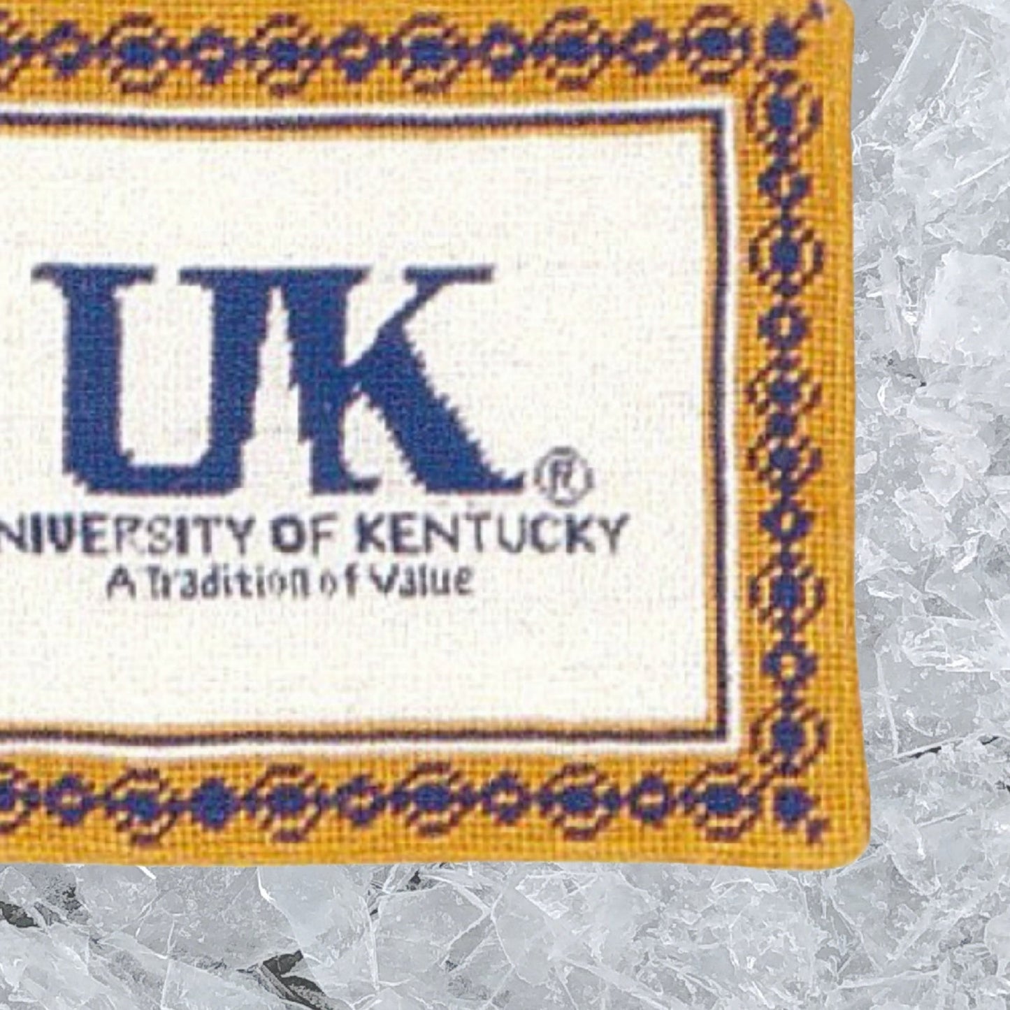 Handmade Wool Needlepoint Pillow Cover - Decorative Throw Cushion Cover - Vintage Floral Embroidery Design U of Kentucky