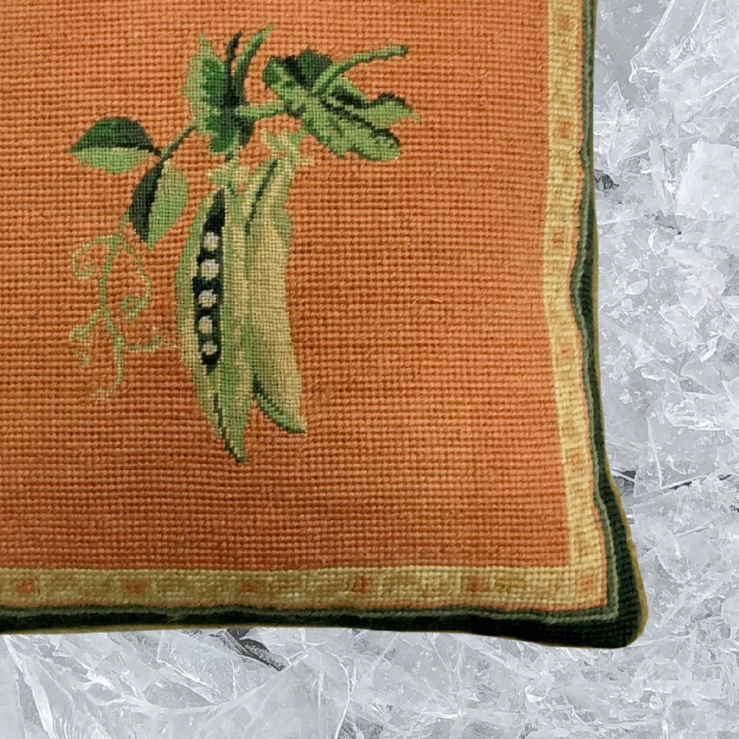 Handmade Wool Needlepoint Pillow Cover - Decorative Throw Cushion Cover - Vintage Floral Embroidery Design sweet pea