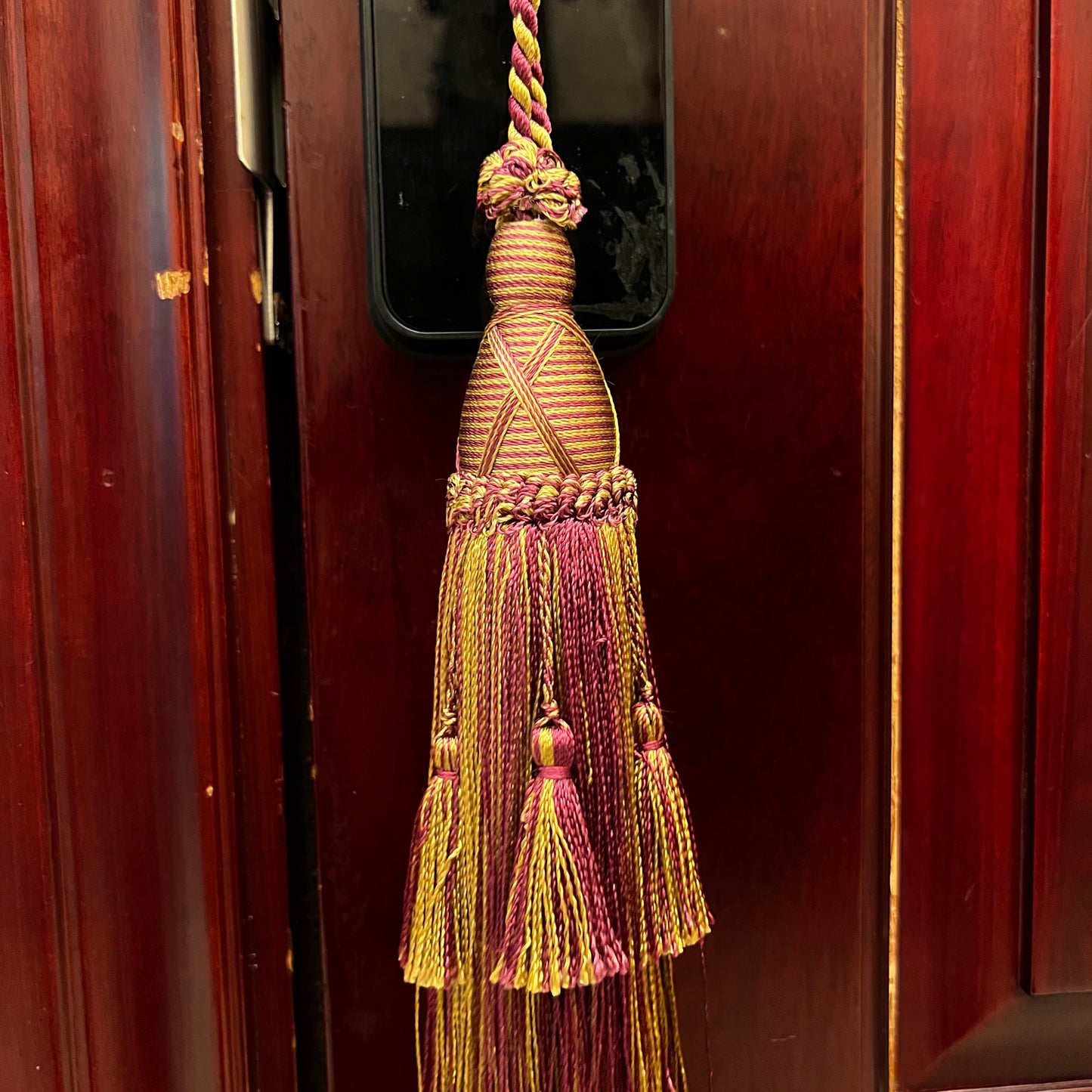 1 Pack Elegant Long Decorative Tassel with Hanging Loop, 15 in Total Length – Luxury Curtain Tieback, Door Handle Ornament, and Home Décor Accessory E96145