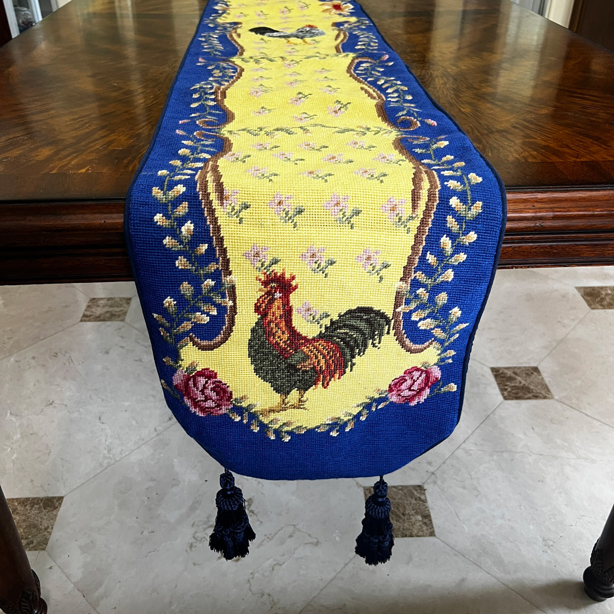 Handmade Embroidered Table Runner – Elegant Table Decor with Delicate Stitching for Dining Tables, Weddings, and Home Decor