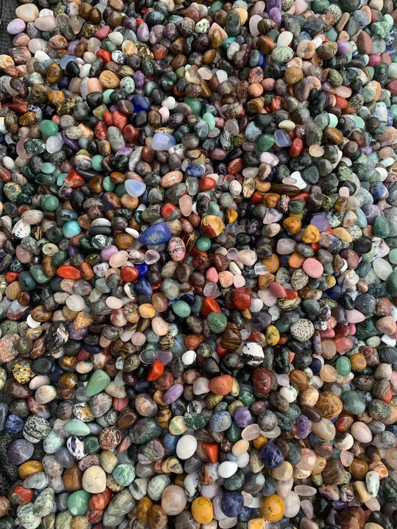 Natural Tumbled Crystals Bulk - Assorted Healing Stones, 2-3cm Size for Chakra Balancing, Meditation, Energy Work, and Crafting