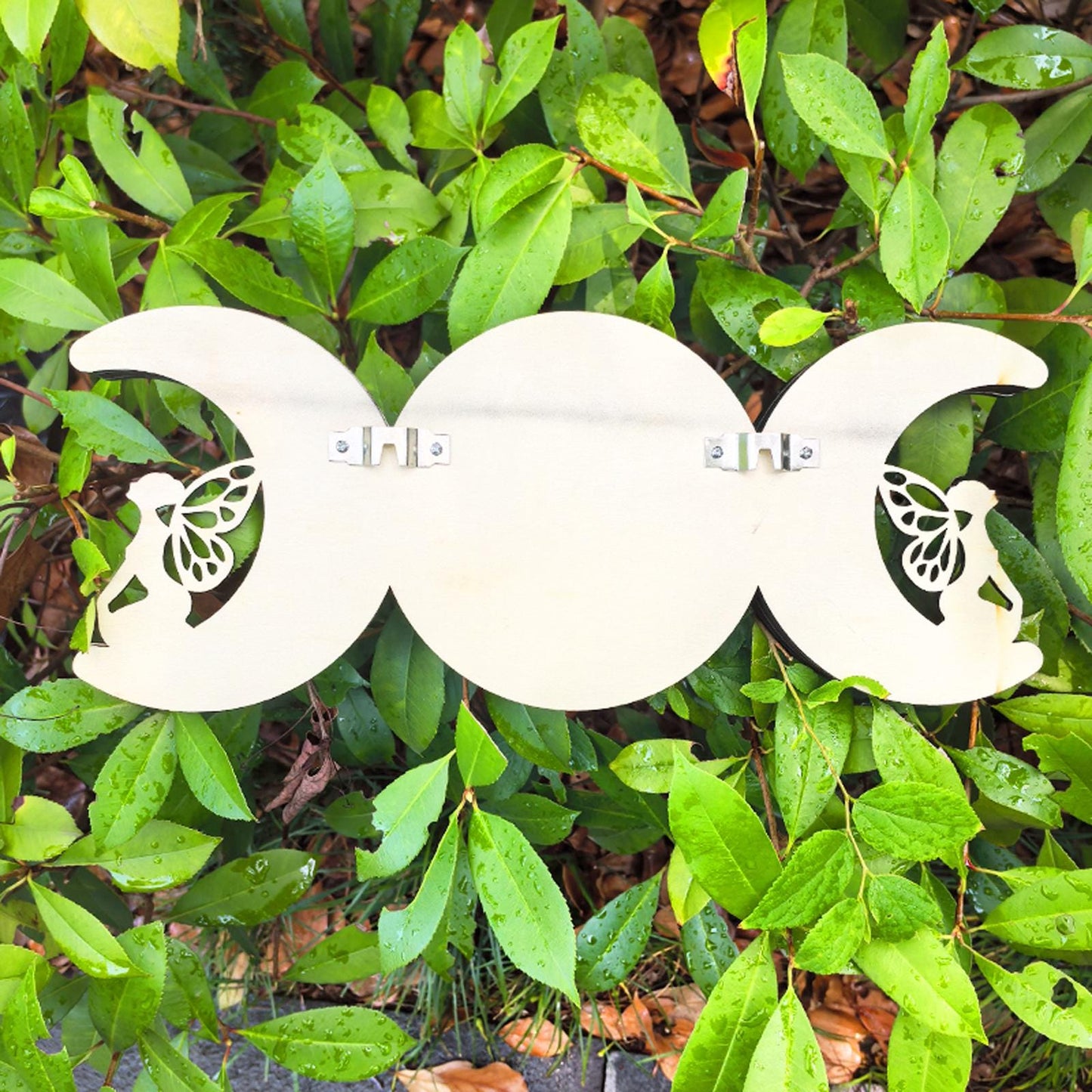 Triple Moon Shelf with Fairy Design - Crystal Display Shelf for Healing Crystals, Moon Decor, Witchy Room Decor, Spiritual Decor, Boho Decor