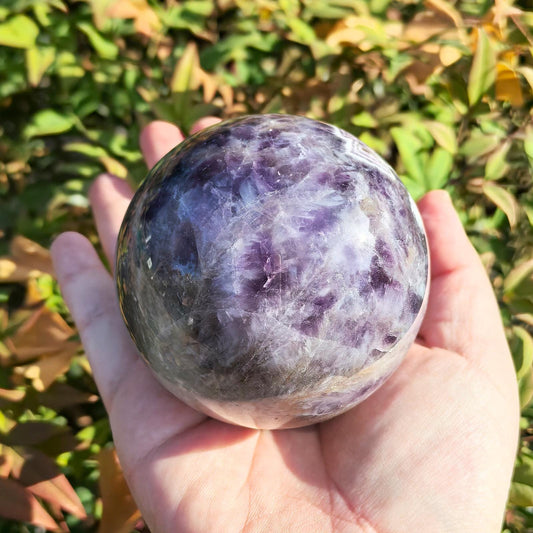 3-Inch Dream Amethyst Crystal Ball - Natural Polished Gemstone Sphere | Energy Healing, Meditation & Feng Shui Décor | Purple Room Decor