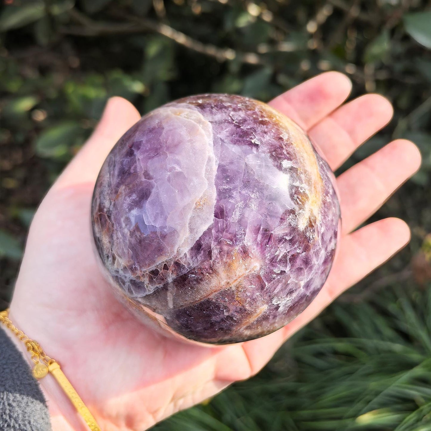 3-Inch Dream Amethyst Crystal Ball - Natural Polished Gemstone Sphere | Energy Healing, Meditation & Feng Shui Décor | Purple Room Decor