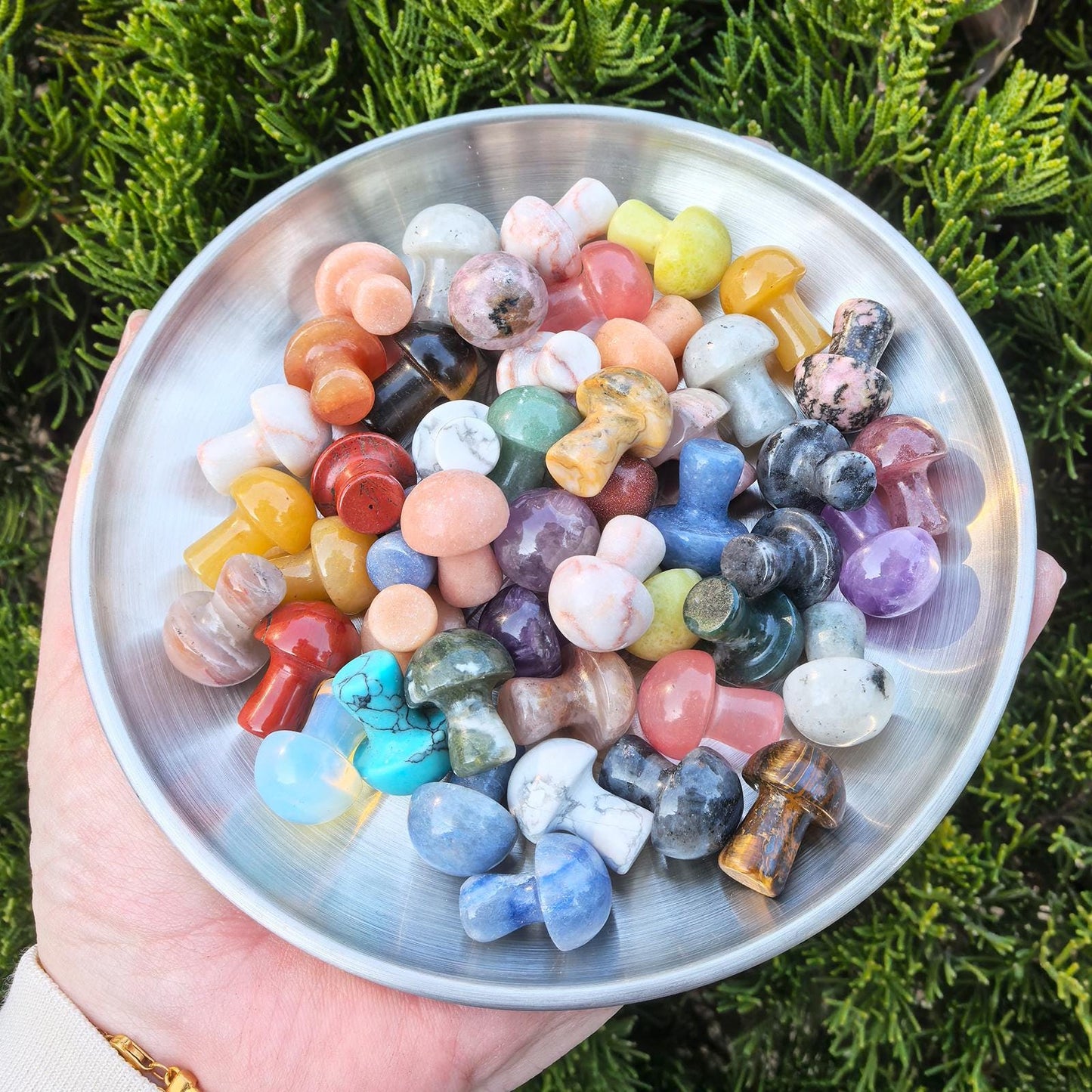 20 Pcs Mini Crystal Mushrooms - Healing Crystals for Mushroom Decor, Mushroom Figurines, Small Crystals, Mini Crystals, Mushroom Gifts