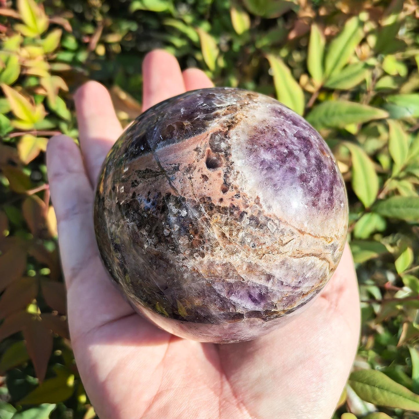 3-Inch Dream Amethyst Crystal Ball - Natural Polished Gemstone Sphere | Energy Healing, Meditation & Feng Shui Décor | Purple Room Decor