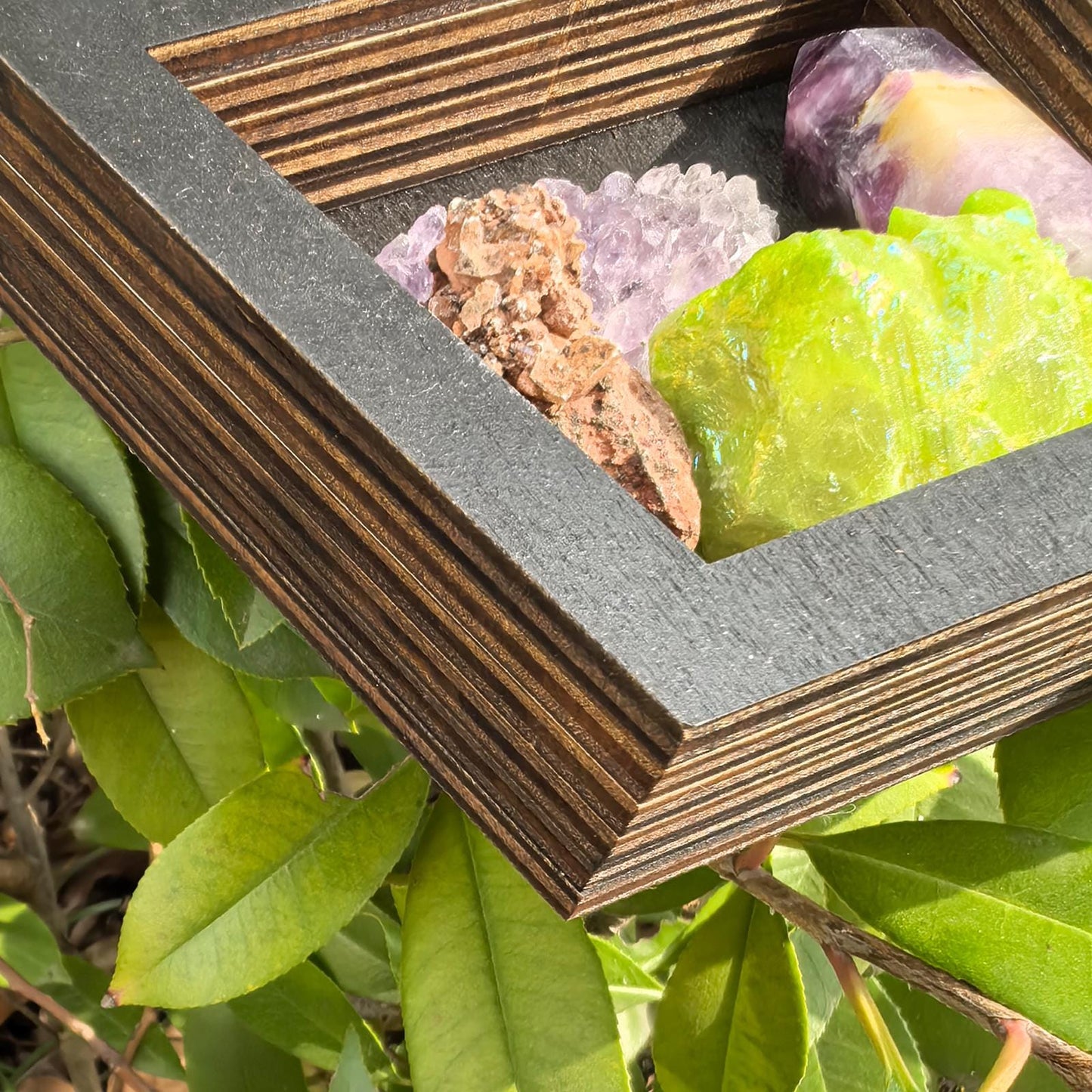 Coffin Crystal Shelf - Wooden Display Shelf for Healing Crystals, Witchy Room Decor, Gothic Altar Shelf, Spiritual Home Decor