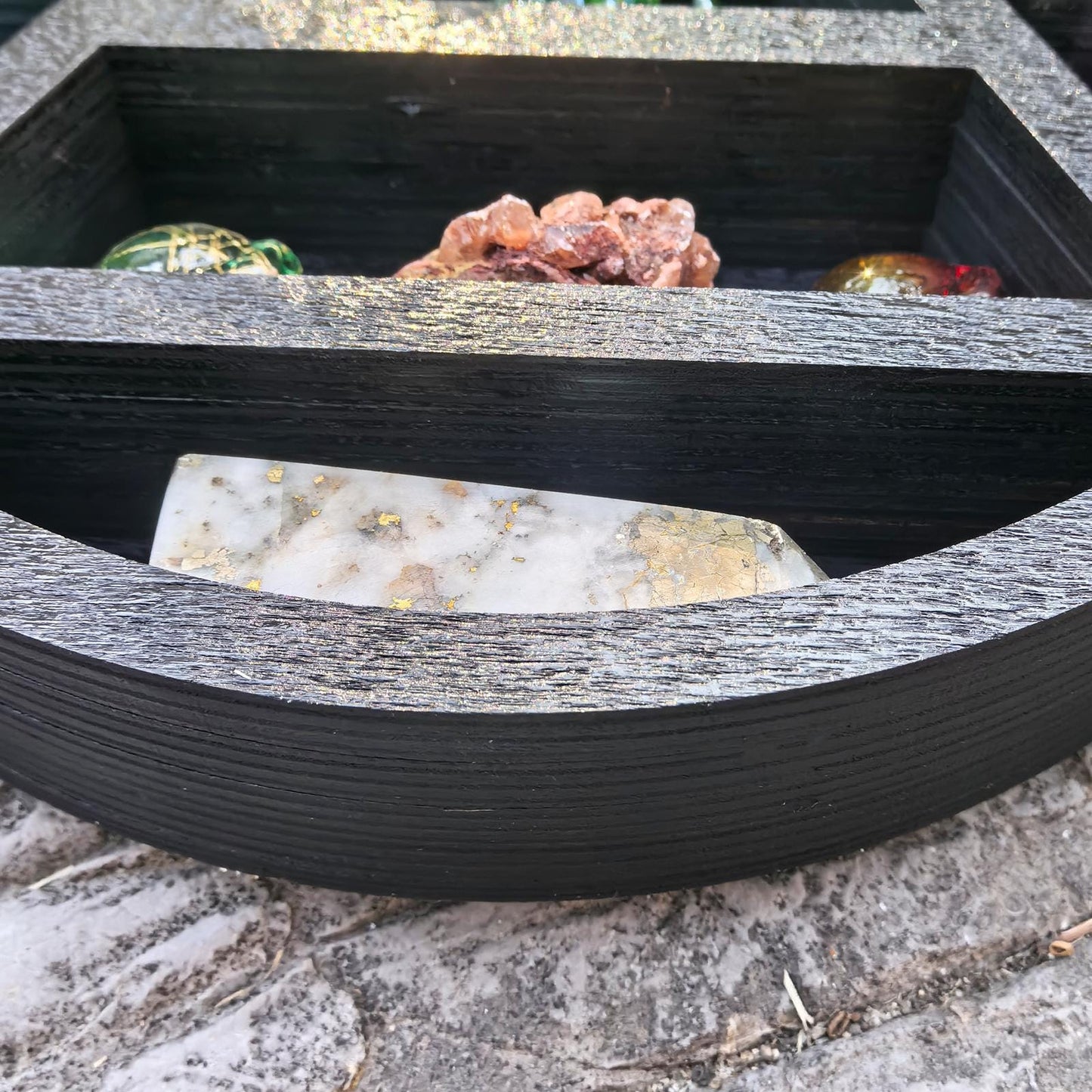 Triple Moon Crystal Shelf – Wooden Witchy Display Shelf, Gothic Altar Decor, Celestial Moon Phase Storage, Spiritual Home Decor